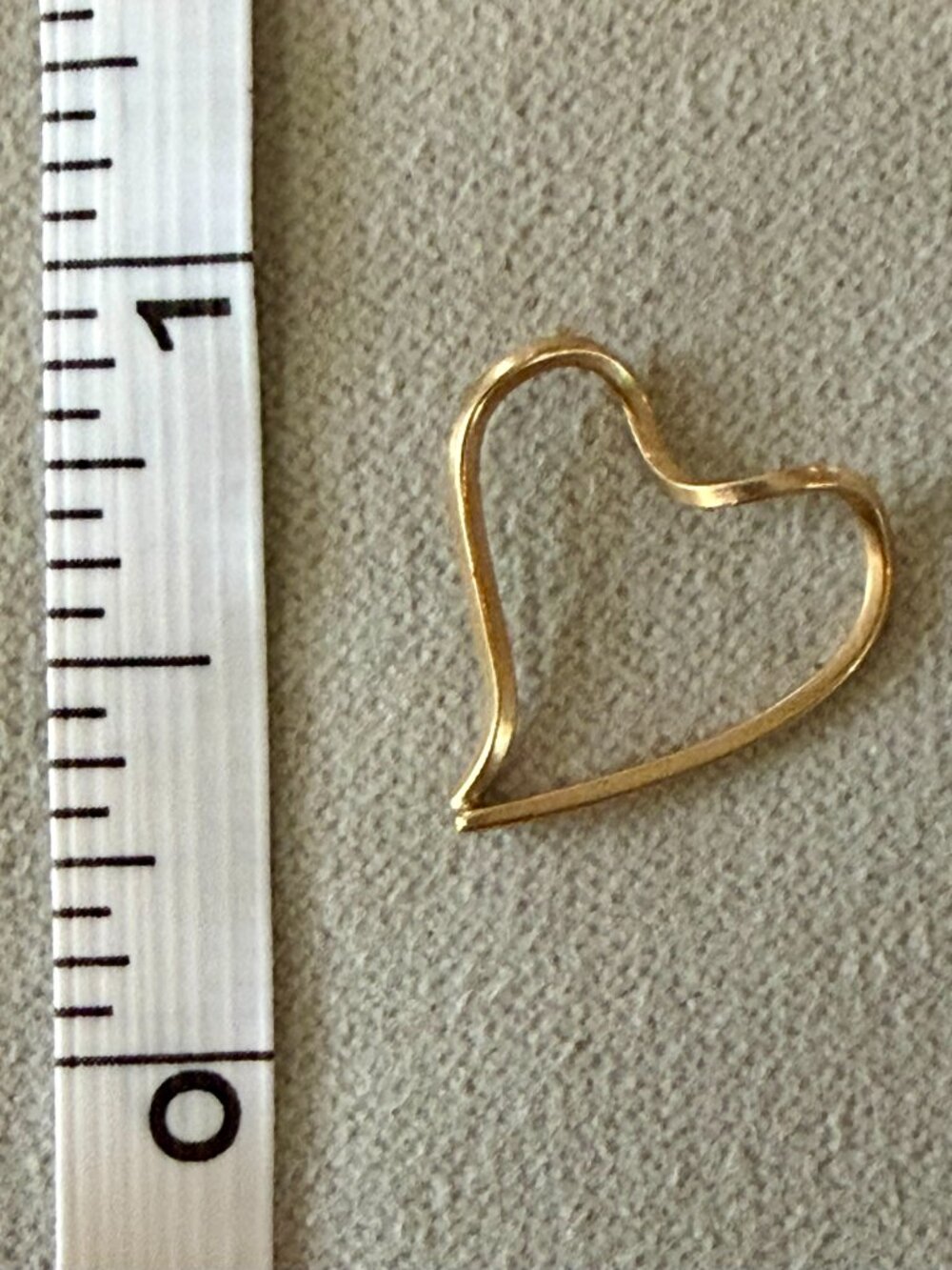 Gold Open Heart Minimalist Slider Necklace